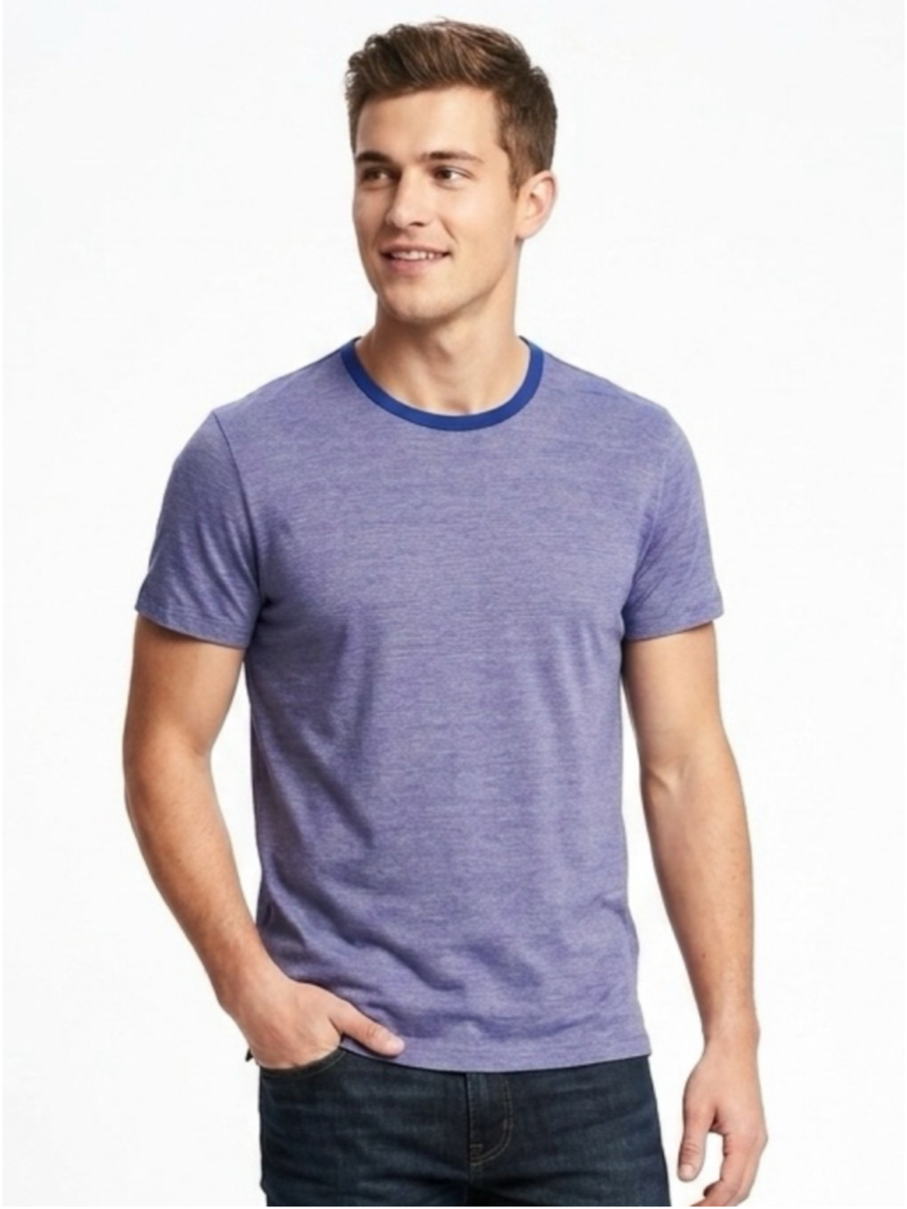 Hugo Boss Blue Stripe Tee with Cobalt Trim every day work stretch, comfort 250